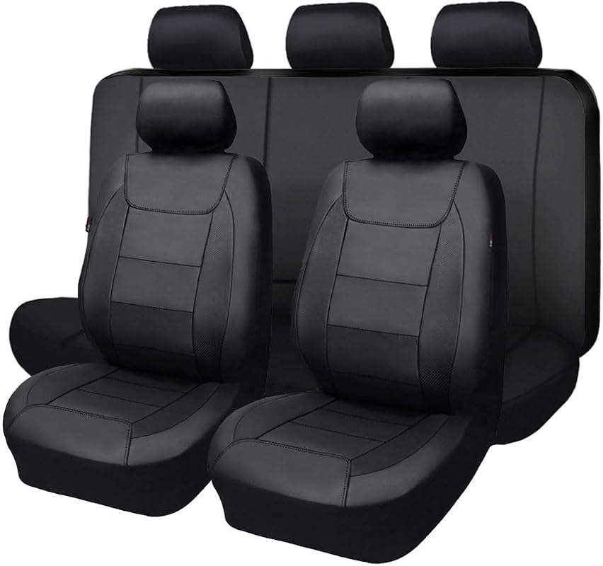 Flying Banner waterproof faux leather car seat covers in carbon fiber black