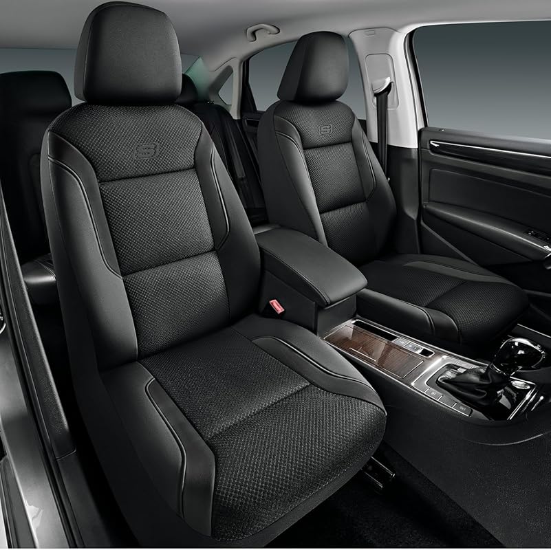 Skechers Memory Foam Car Seat Covers with Air Cool Mesh in black