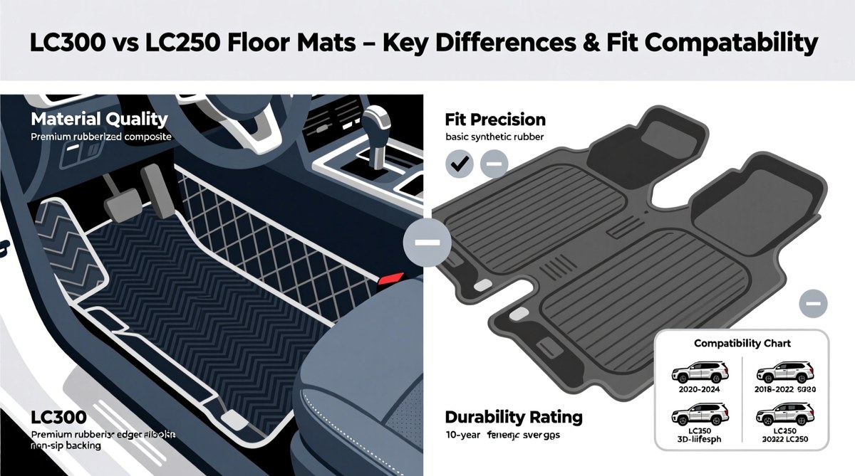 Driver-side floor mat fitted with clearance from gas and brake pedals in car footwell