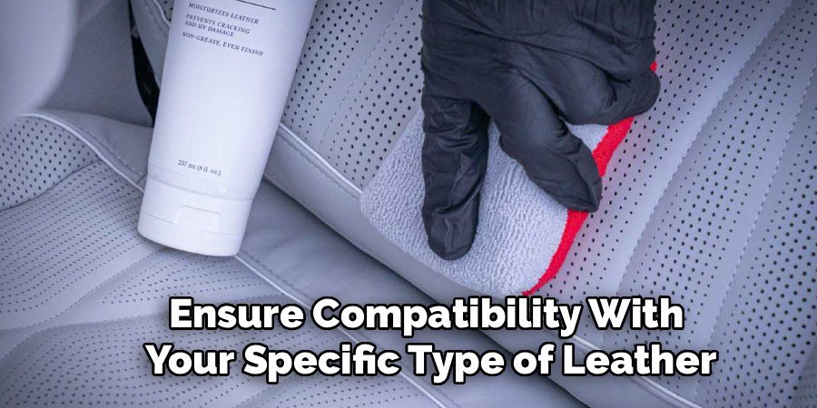 Comparison of leather cleaner and conditioner bottles on a car seat with leather texture samples